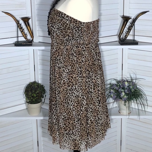 Vintage Y2K Pure Energy Animal Print Chiffon Strapless Brown Black 4X - Picture 4 of 12